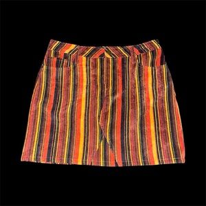 Altar'd State Colorful Striped Mini Skirt
